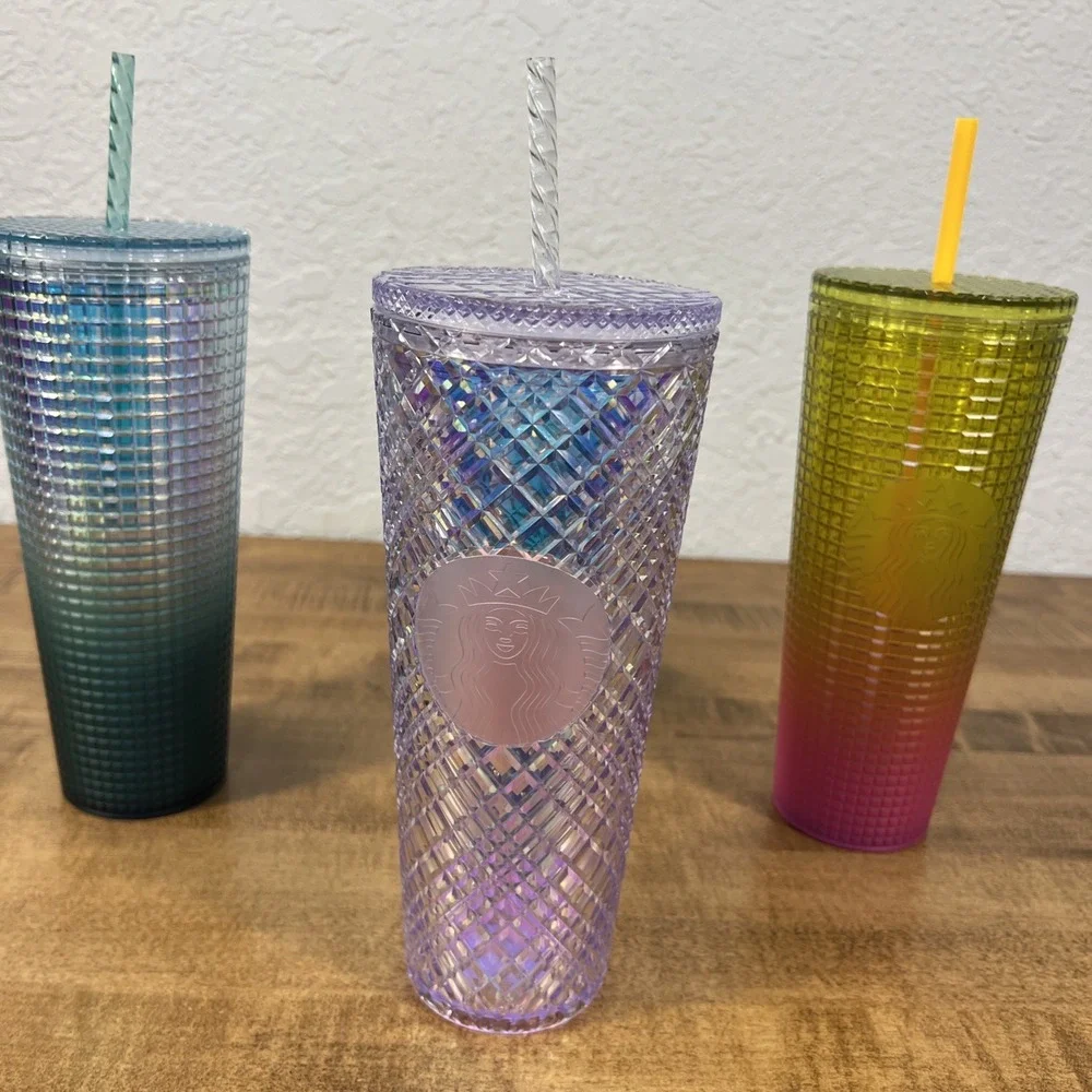 Starbucks Venti 24oz. Travel Tumblers, Grid, Studded Designs Lot Of 3‎
